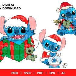 Bundle Layered Svg, Christmas Baby Stitch Svg, Christmas Svg, Digital Download, Clipart, PNG, SVG, Cricut, Cut File