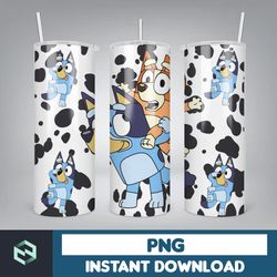 Blue Dog Tumbler Wrap, Instant Download 20oz Tumbler PNG Wraps Design, Digital Cartoon 20 oz Skinny Tumblers (23)