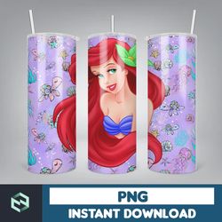 little mermaid tumbler wrap, 20 oz skinny tumbler wrap, little mermaid sublimation designs, mermaid princess girls (11)