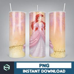 little mermaid tumbler wrap, 20 oz skinny tumbler wrap, little mermaid sublimation designs, mermaid princess girls (17)