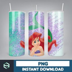 little mermaid tumbler wrap, 20 oz skinny tumbler wrap, little mermaid sublimation designs, mermaid princess girls (18)