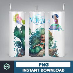 little mermaid tumbler wrap, 20 oz skinny tumbler wrap, little mermaid sublimation designs, mermaid princess girls (40)