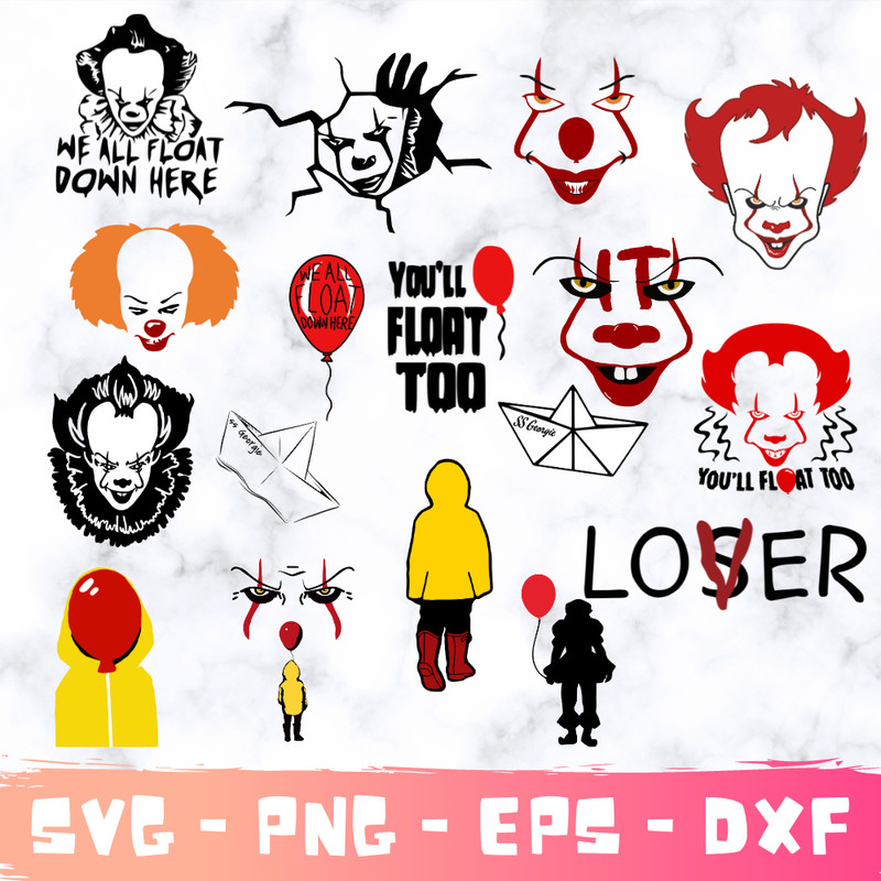 pennywise SVG , pennywise Character svg ,pennywise cartoon svg bundle, pennywise cutting files , pennywise layered files