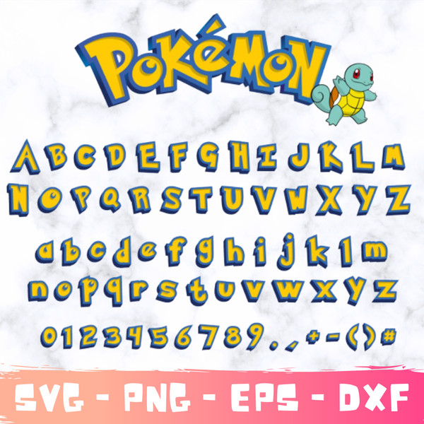 Pokemon Font SVG, Pokemon Font Alphabet, Pokemon Font Canva, Inspire
