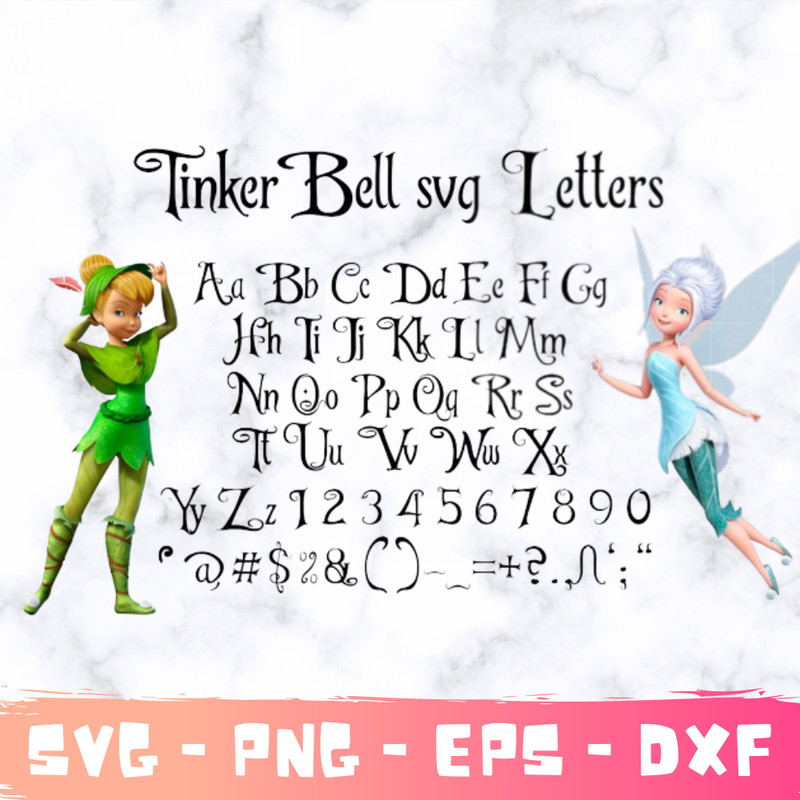 Tinkerbell Font SVG, Tinkerbell Font Alphabet, Tinkerbell Font Canva, Tinkerbell Font PNG For Cricut, Tinkerbell Letters