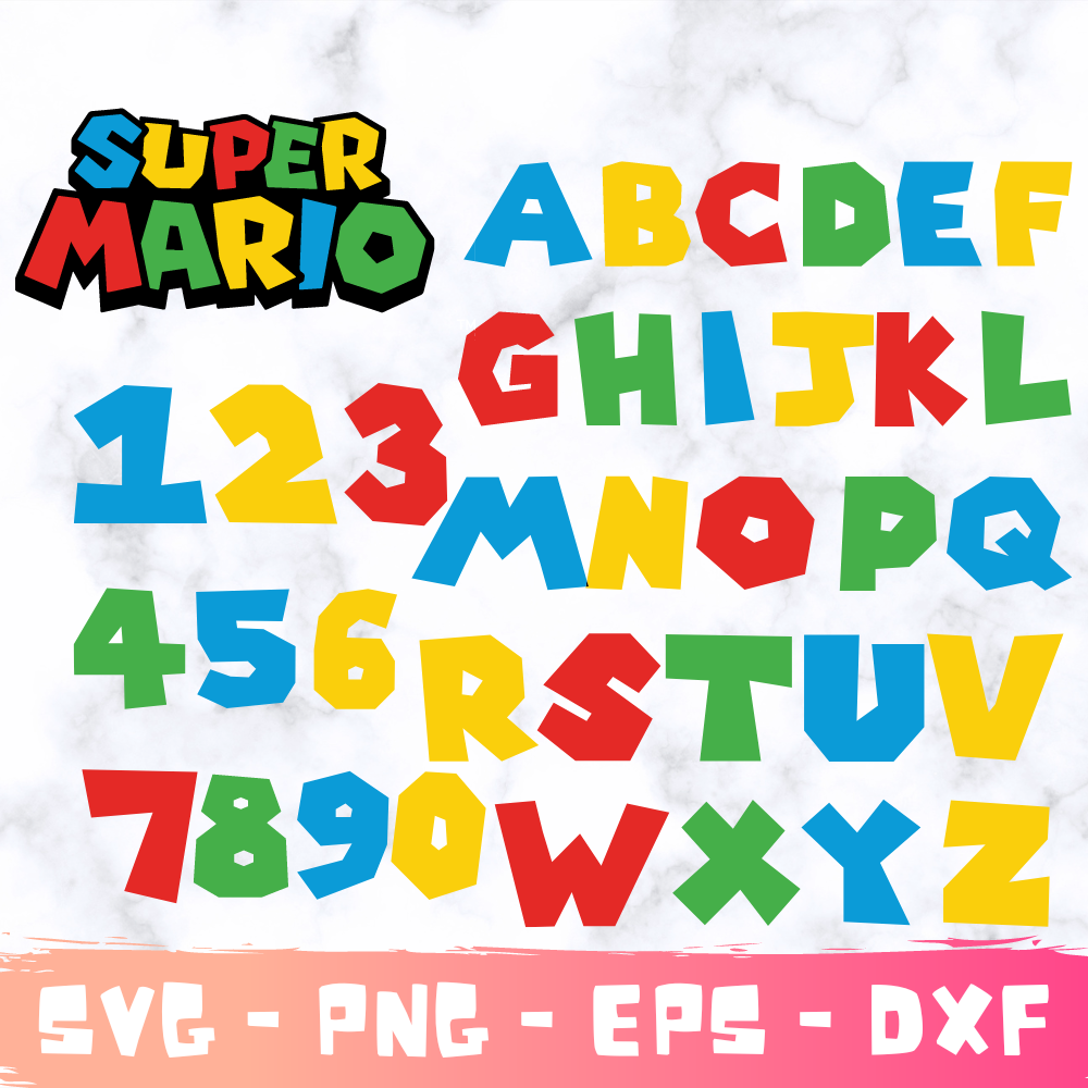 Super Mario Font SVG,SUPER MARIO ALPHABET, SUPER MARIO BIRTHDAY, SUPER MARIO BIRTHDAY SVG, SUPER MARIO BUNDLE.