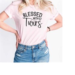 blessed with twins shirt,blessed mom shirt,twins mom t-shirt,twins mom birthday gift,twin mama sweatshirt,mother's day g