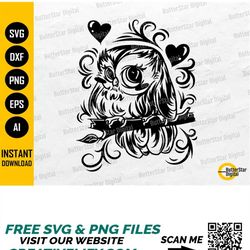 Cute Owl SVG | Wild Animal T-Shirt Decals Graphics Vinyl Studio Design | Cricut Cut Files Silhouette Clip Art Vector Dig