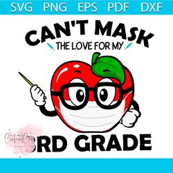 3rd grade back to school svg, back to school svg, apple mask svg