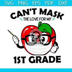 1st grade go to school apple glasses svg, back to school svg