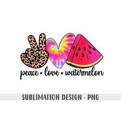 peace love watermelon sublimation digital download, watermelon png file, tye dye summer theme sublimation png, sublimati