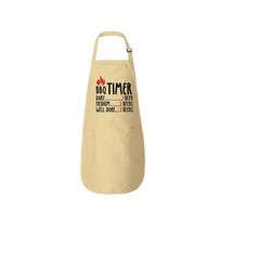 funny bbq saying dad's grill apron,humor dad bbq apron gift for fathers day,adjustable cooking apron,bbq timer funny gri
