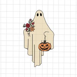 flower ghost halloween spooky season svg, halloween flower ghost svg, flower ghost svg, cute ghost svg, ghost halloween