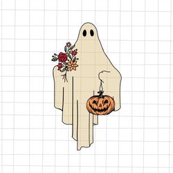 Flower Ghost Halloween Spooky Season Svg, Halloween Flower Ghost Svg, Flower Ghost Svg, Cute Ghost Svg, Ghost Halloween