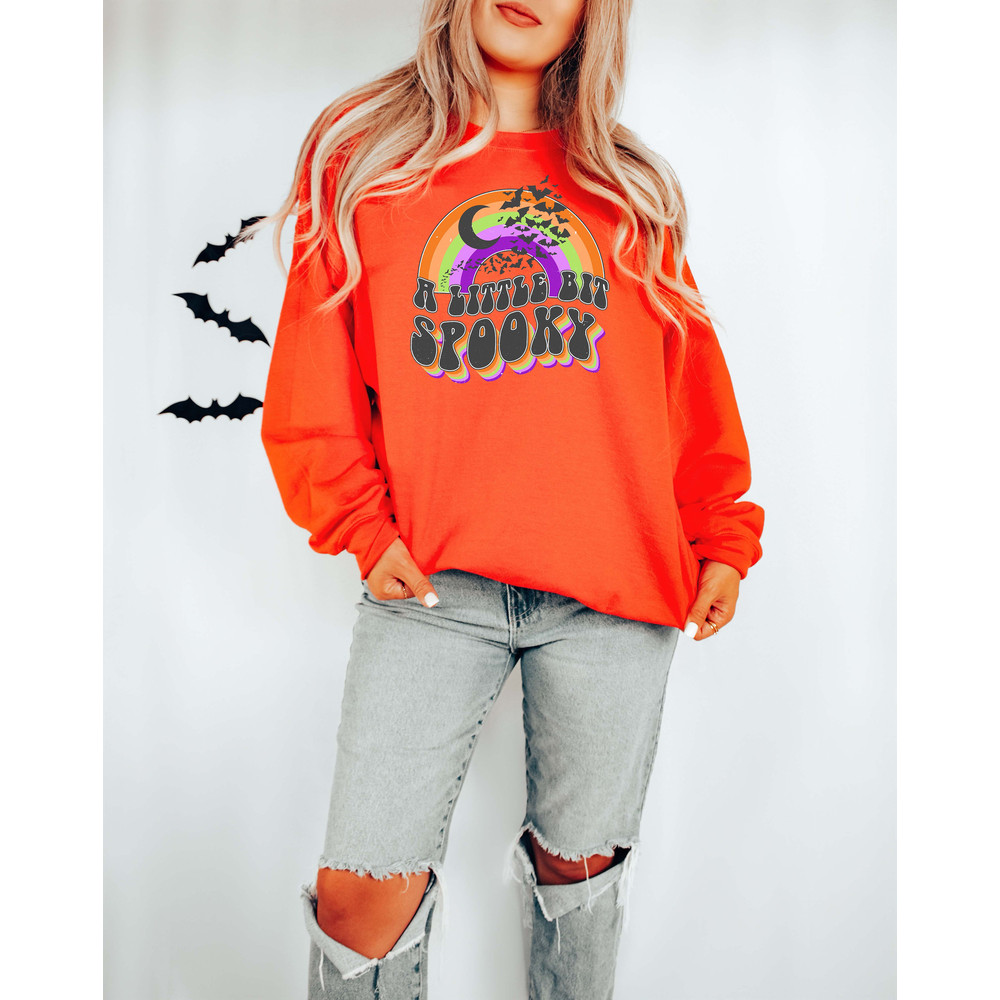 A Little Bit Spooky Retro Rainbow Sweatshirt,Stay Spooky Sweatshirt,Skeleton Hand Sweatshirt, Halloween Sweatshirt,Gift for Her,Gift for Men - 3.jpg