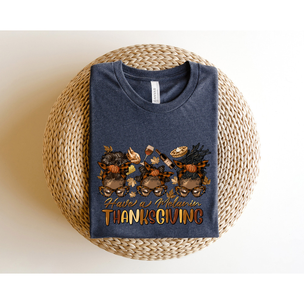 Afro messy bun have a melanin thanksgiving Sweatshirt, Thanksgiving Sweatshirt, Thankful Hoodie, Thanksgiving Shirt, Pumpkin Shirt - 3.jpg