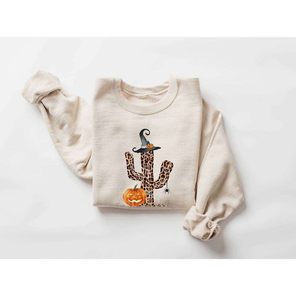 Cactus Halloween Sweatshirt, Halloween Sweatshirt, Halloween Shirt, Ghost Sweatshirt, Cute Spooky Shirt, Cowboy Ghost Shirt, Halloween Gift - 2.jpg