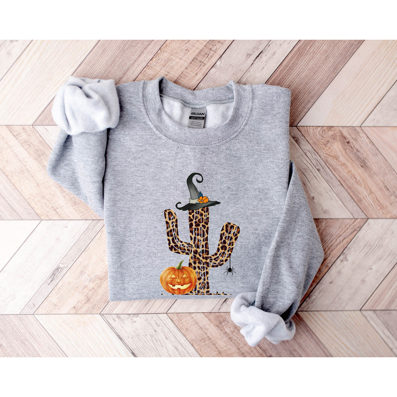 Cactus Halloween Sweatshirt, Halloween Sweatshirt, Halloween Shirt, Ghost Sweatshirt, Cute Spooky Shirt, Cowboy Ghost Shirt, Halloween Gift - 3.jpg