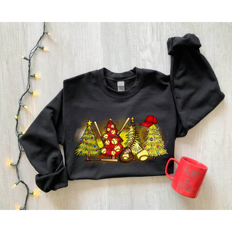 Christmas Baseball Tree Sweatshirt, Christmas Sweatshirt, Christmas Hoodie, Christmas Tree Sweatshirt, Baseball Sweatshirt, Winter Sweater - 3.jpg