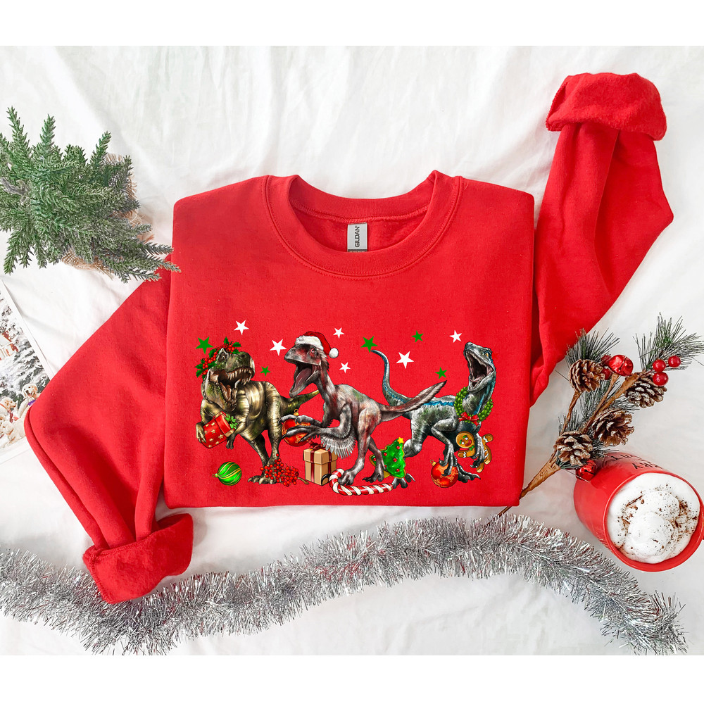 Dinosaur Christmas Sweatshirt, Dinosaur Sweatshirt, Funny Christmas Shirt, Dinosaur Sweater, Dinosaur Lover T, Dinosaur Christmas Crewneck - 2.jpg
