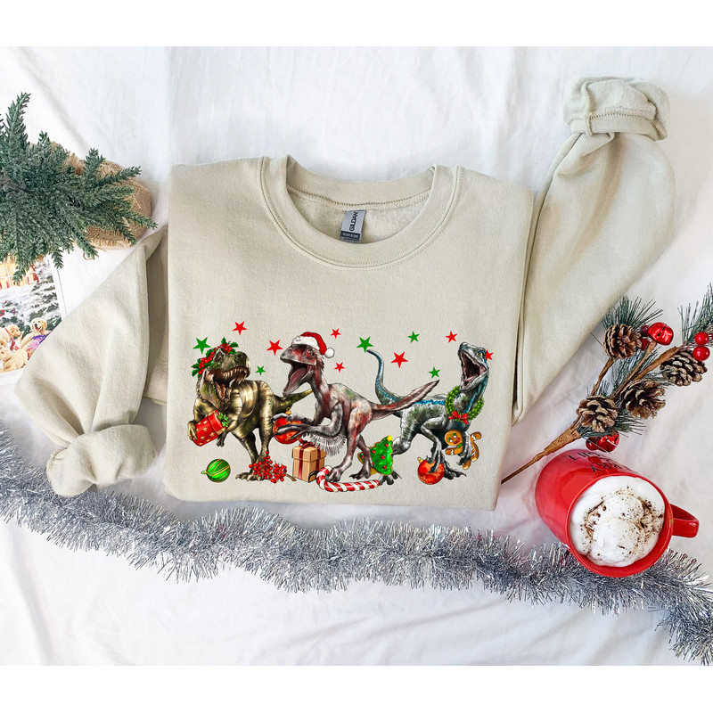 Dinosaur Christmas Sweatshirt, Dinosaur Sweatshirt, Funny Christmas Shirt, Dinosaur Sweater, Dinosaur Lover T, Dinosaur Christmas Crewneck - 3.jpg