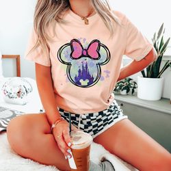 disney minnie castle shirt, disney vacation shirt, disneyland shirt, family vacation shirt, disney watercolor castle, di