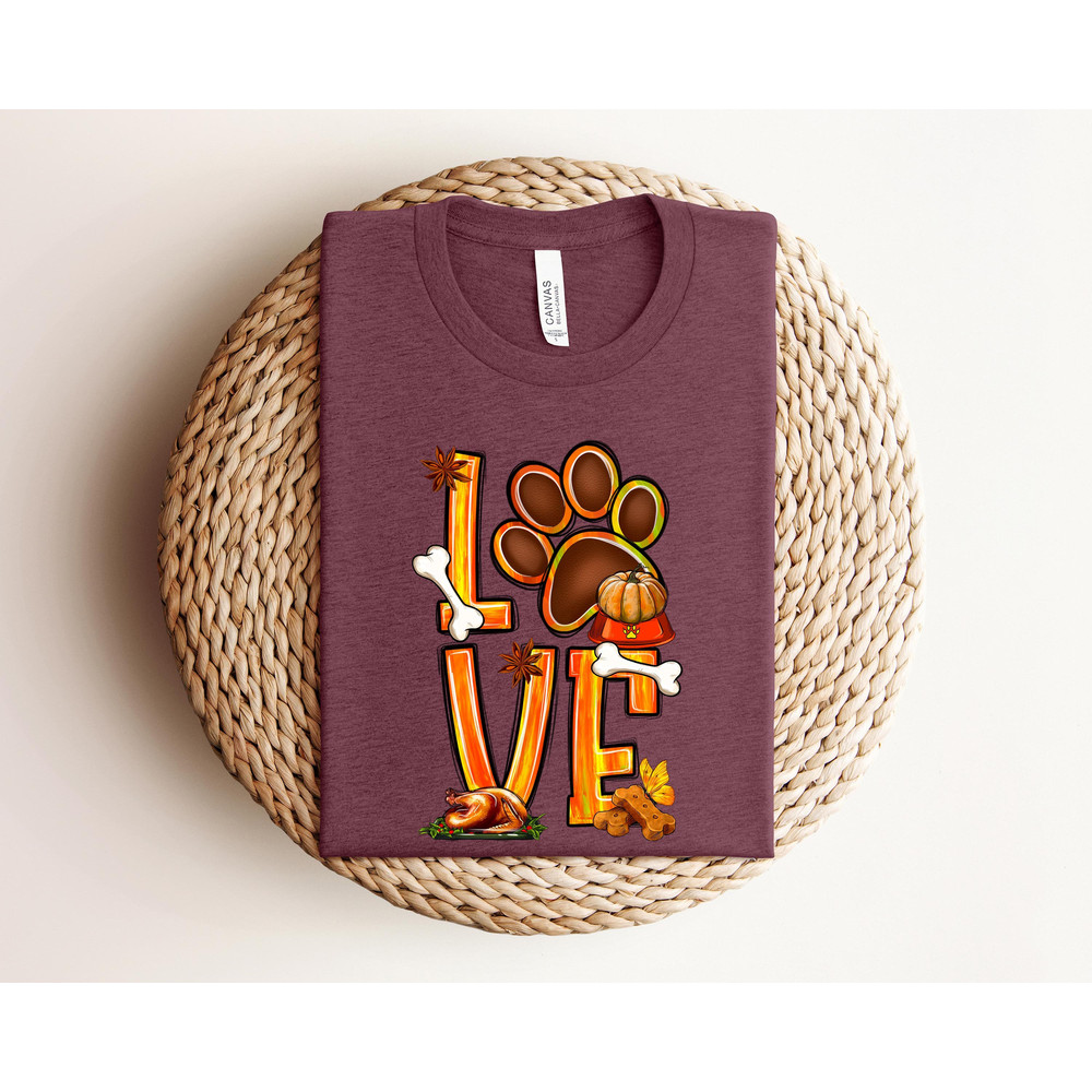 Dog Paw Print Thanksgiving Sweatshirt, Paw Print Pumpkin Sweatshirt, Dog Lover Pumpkin Sweatshirt, Love Dog Sweatshirt, Cute Pumpkin Sweat - 2.jpg