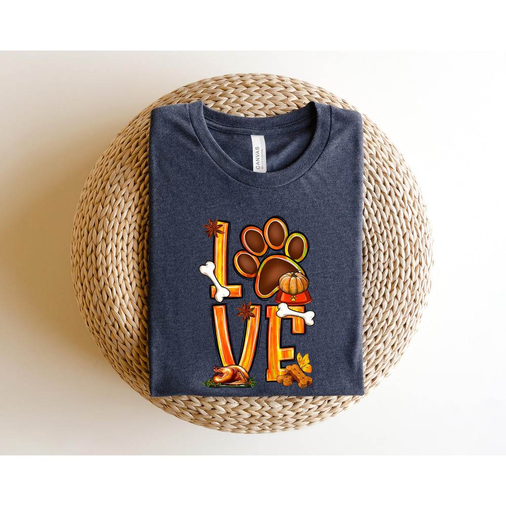 Dog Paw Print Thanksgiving Sweatshirt, Paw Print Pumpkin Sweatshirt, Dog Lover Pumpkin Sweatshirt, Love Dog Sweatshirt, Cute Pumpkin Sweat - 4.jpg