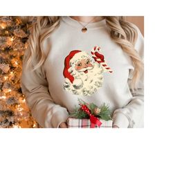 christmas santa sweatshirt,retro santa shirt,gift for christmas,retro christmas sweater,christmas shirt for women,gift f