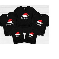 matching family christmas shirts, personalized family christmas shirt, matching xmas tees, custom christmas tee, santa h