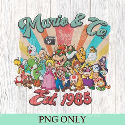 mario co est 1985 vintage png, super mario png, nintendo super mario est 1985 png, return to mario & co png, mario games