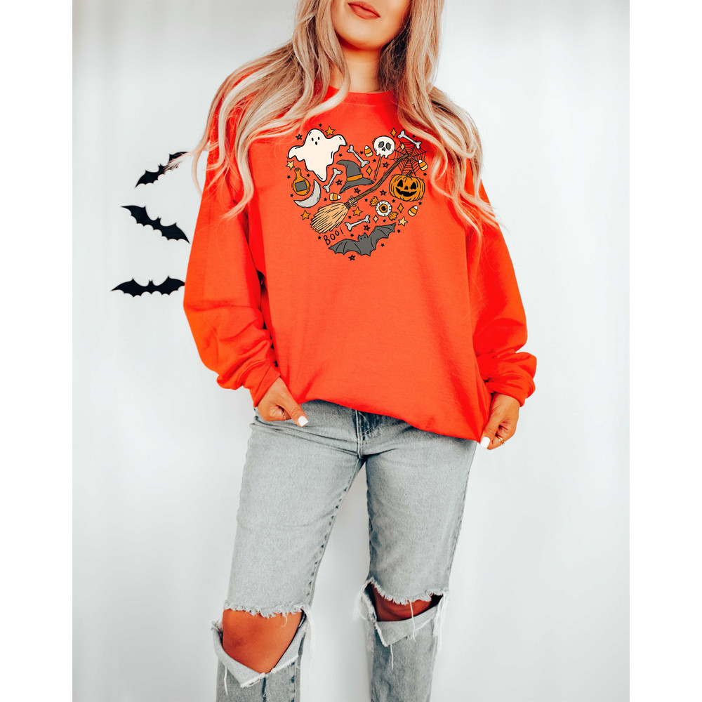 Halloween Doodles Hearth Shirt Gift For Halloween Moms, Cute Halloween Tshirt, Halloween Sweatshirt, Pumpkin Sweatshirt, Halloween Witch Tee - 4.jpg