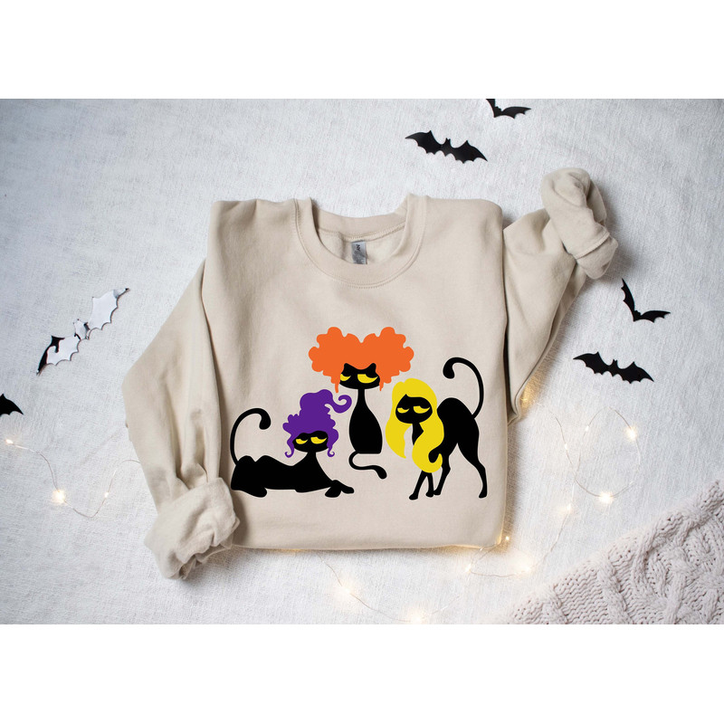 Halloween Sweatshirt,Cat Sweatshirt,Ghost Shirt,Halloween Sweater,Cool Halloween Cat Shirt,Cat Lover Tshirt,Black Cat Shirt,2023 Spooky Seas - 1.jpg