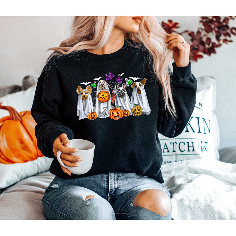 Halloween Sweatshirt,Halloween Sweater,Ghost Sweatshirt,Halloween Dog Sweatshirt,Ghost Dog Shirt,2023 Happy Halloween,Retro Spooky Season - 4.jpg