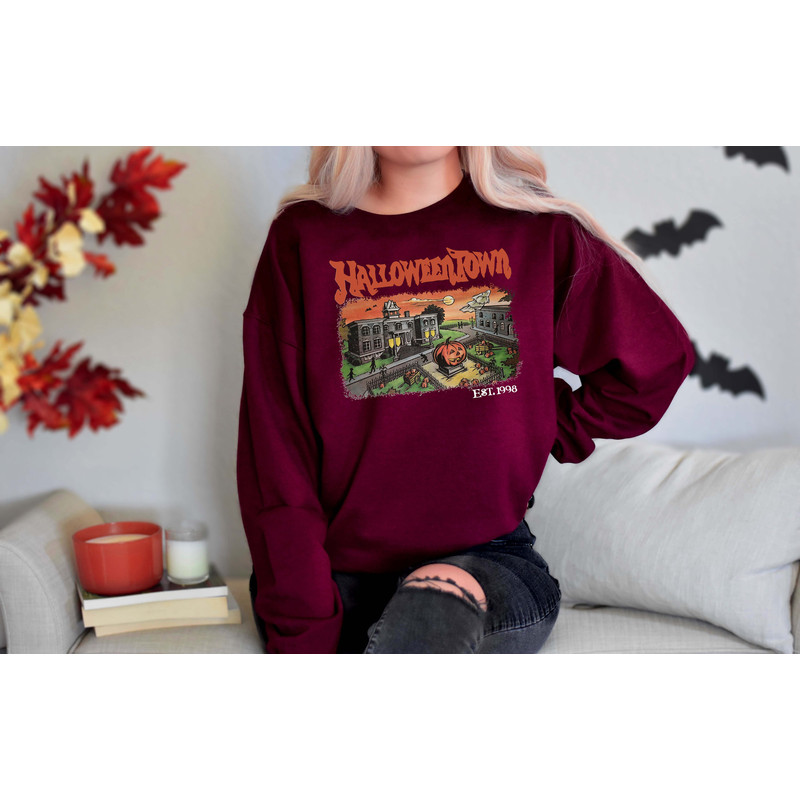 Halloweentown Est 1998 Sweatshirt, Halloweentown University, Retro Halloweentown Sweatshirt, Fall Sweatshirt, Vintage Halloween Sweatshirt - 2.jpg