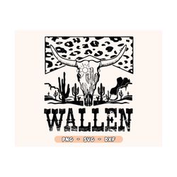 retro wallen bull skull png, country western png digital download, cowboy design, western cowboy, wallen png file downlo
