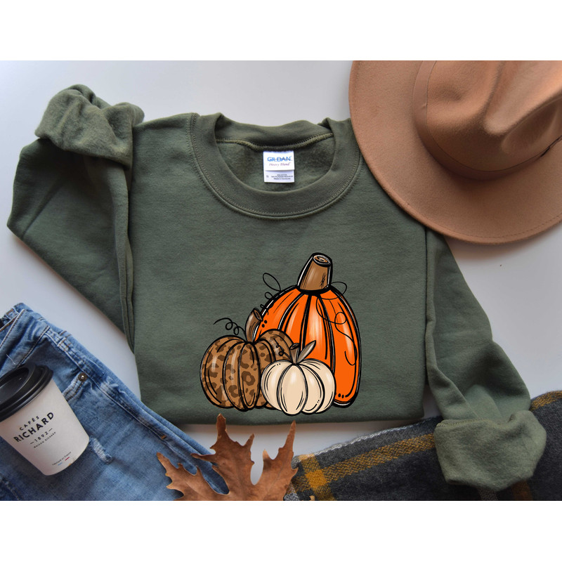 Leopard Pumpkin Sweatshirt,Pumpkin Season Sweater,Thanksgiving Tshirt,Halloween Shirt,Fall Apparel,Autumn Hoodie,Thanksgiving Gifts - 3.jpg