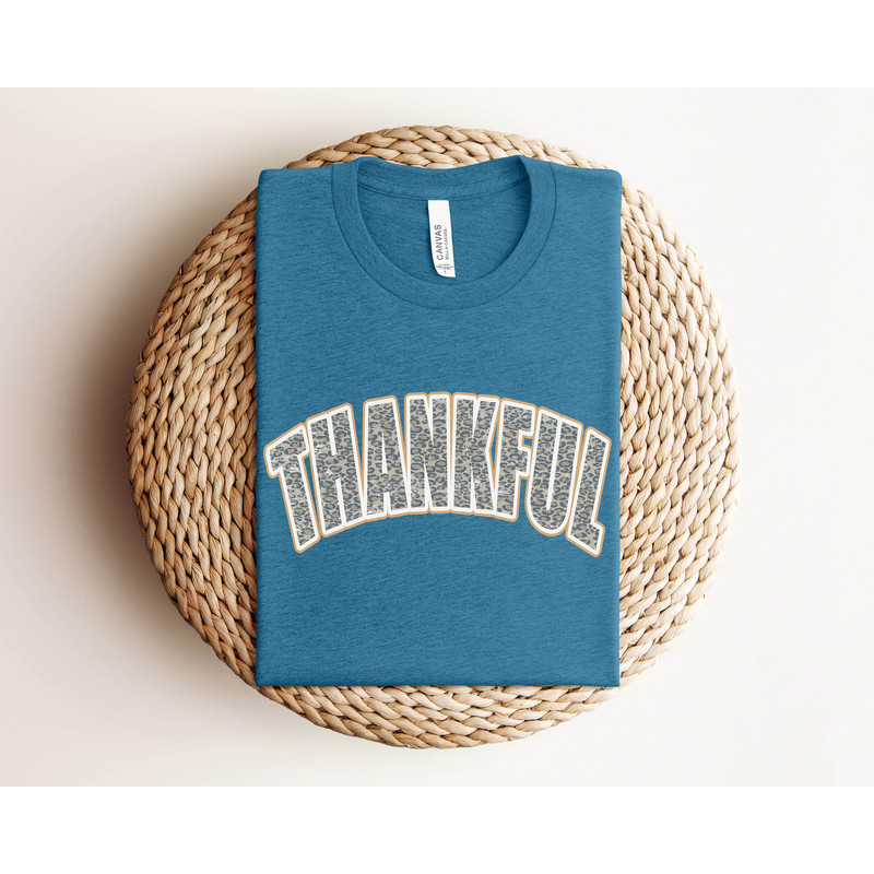 Leopard Thankful Sweatshirt, Thankful Shirt, Womens Thanksgiving Sweatshirt, Cute Thanksgiving Shirt, Fall Clothing, Thankful Family Shirts - 2.jpg