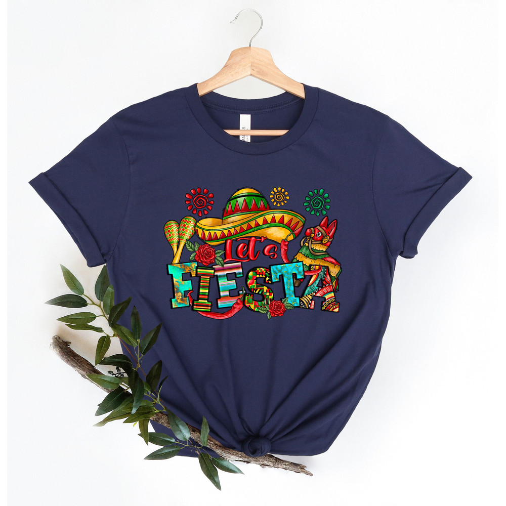 Let's Fiesta Shirt, Mexican Maracas, Sombrero Shirt, Cinco De Mayo Shirt, Bachelorette Shirt, Fiesta Shirt, Mexican Shirt, Vacation Tee - 1.jpg
