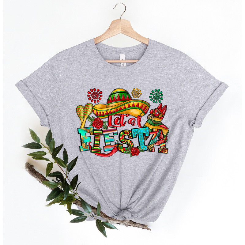 Let's Fiesta Shirt, Mexican Maracas, Sombrero Shirt, Cinco De Mayo Shirt, Bachelorette Shirt, Fiesta Shirt, Mexican Shirt, Vacation Tee - 4.jpg