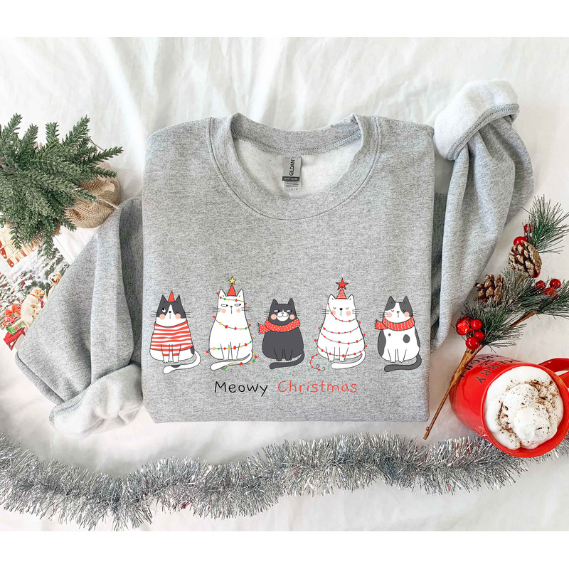 Meowy Christmas Sweatshirt,Happy Cat Year Shirt,Funny Christmas Cat Shirt,Cat Christmas Sweatshirt,Cats Sweatshirt,Cat Lover Christmas Shirt - 4.jpg