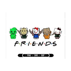 friends hello cats horror halloween svg png, layered hello cat svg, horror characters svg, jack cat svg files for cricut