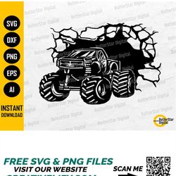 Smashing Monster Truck SVG | Muscle Car SVG | Car Decals Wall Art Sticker | Cricut Cut File Silhouette Clipart Vector Di