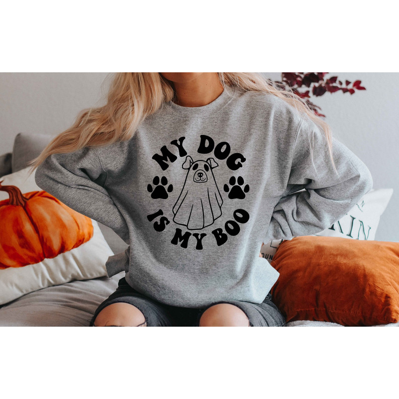 My Dog is My Boo Sweatshirt,Cute Halloween Sweatshirt,Spooky Dog Shirt,Spooky Pumpkin Tee,Ghost Dog Shirt,Dog Mom Shirt,Halloween Dog Tee - 2.jpg