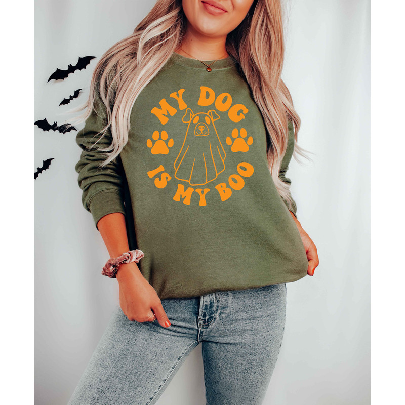 My Dog is My Boo Sweatshirt,Cute Halloween Sweatshirt,Spooky Dog Shirt,Spooky Pumpkin Tee,Ghost Dog Shirt,Dog Mom Shirt,Halloween Dog Tee - 3.jpg