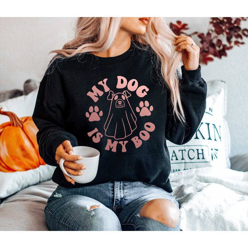 My Dog is My Boo Sweatshirt,Cute Halloween Sweatshirt,Spooky Dog Shirt,Spooky Pumpkin Tee,Ghost Dog Shirt,Dog Mom Shirt,Halloween Dog Tee - 4.jpg
