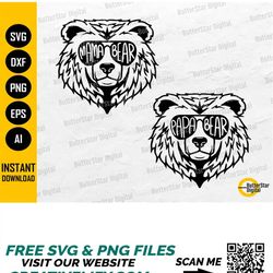 Mama And Papa Bear SVG | Parents SVG | Family Shirt Decal Vinyl Stencil | Cricut Cutting File Cuttable Clipart Vector Di