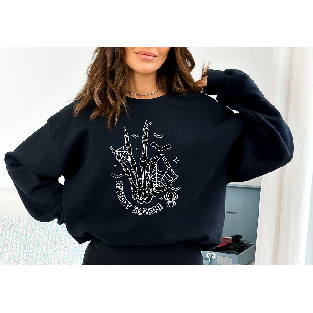 People Give Me The Creeps Sweatshirt and Hoodie, Halloween Shirt, Horror Shirt, Horror Gift for Men, Skeleton Hand Tee, Spooky Season - 1.jpg