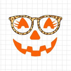 pumpkin face women leopard print halloween svg, pumpkin face leopard print svg, pumpkin halloween svg, womens halloween