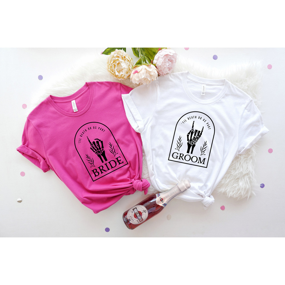 Spooky Bride and Groom Couple Shirt,Bride and Groom Shirts, Wedding Party Shirts, Bachelorette Party Shirt, Couple Matching Shirt,Bride Tee - 3.jpg